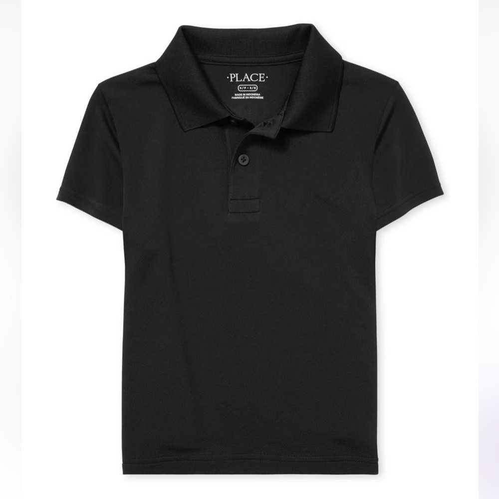 🆕 PLACE Boys Uniform Performance Polo -
Black 🖤